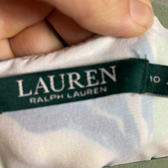 Lauren Ralph Lauren Dress Size 10 Colorful Sleeveless Wrap coastal summer - Picture 11 of 12